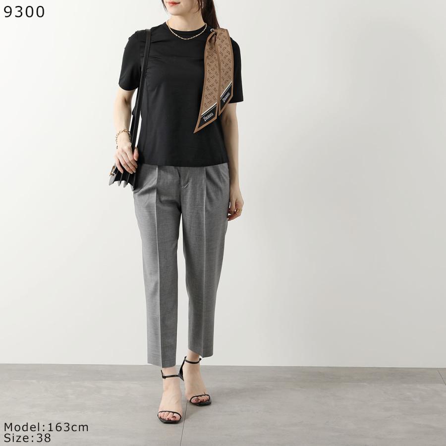 美品　HERNO 現行　ドッキング八分丈カットソー　シルクスカーフ　38 HERNO（ヘルノ） Tシャツ JG000219D 52003 レディース 半袖 クルー
