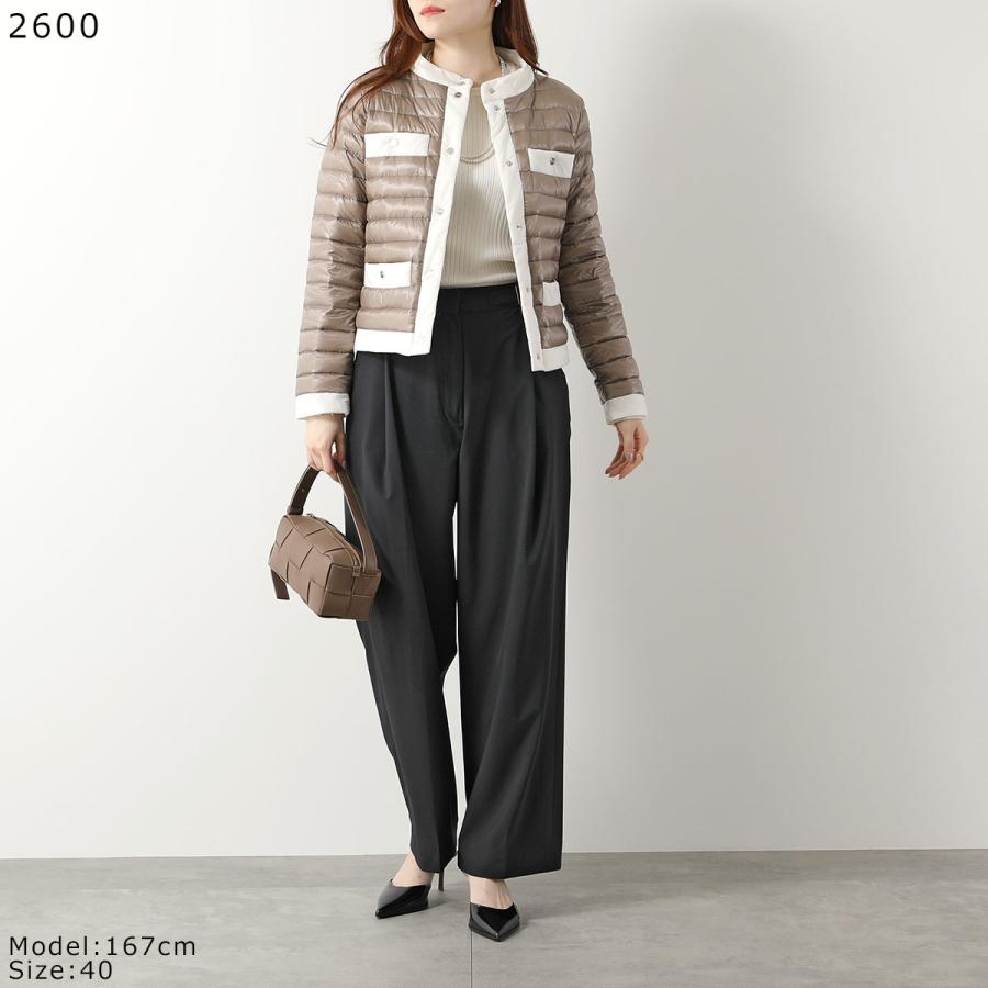 美品★ヘルノ　ハイカラー　ダウンジャケット　レディース　アイボリー系　42 HERNO アイボリー ダウンジャケット HERNO ヘルノ ダウン アウター