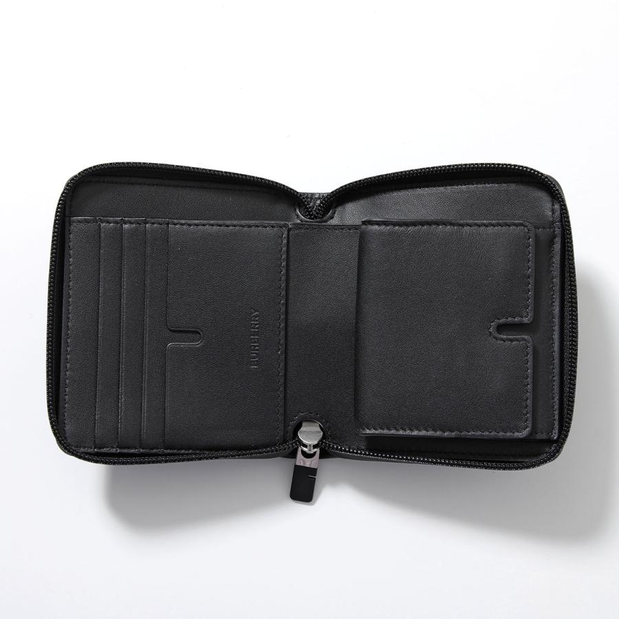 未使用級 バーバリー 財布 ケース ラウンドファスナー ブラック 付属品有 BURBERRY（バーバリー） ラウンドファスナー二つ折り財布 MS ZIP