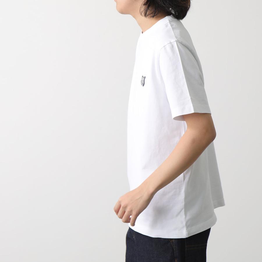MAISON KITSUNE メゾンキツネ 半袖 Tシャツ MM00108KJ0118 メンズ クルーネック ボールドフォックスヘッド 刺繍 コットン P100/WHITE｜s-musee｜04