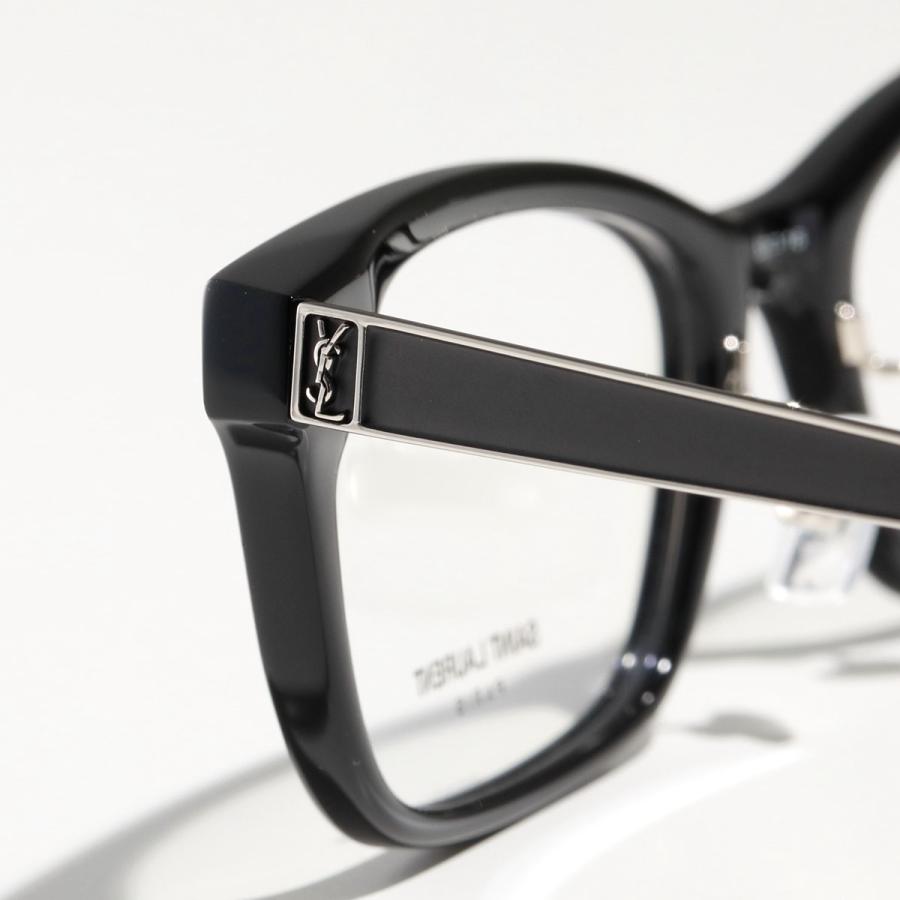 SAINT LAURENT サンローラン メガネ SL M84/J メンズ スクエア型 めがね 眼鏡 カサンドラロゴ 伊達メガネ 001/BlackSilverTransparent｜s-musee｜03