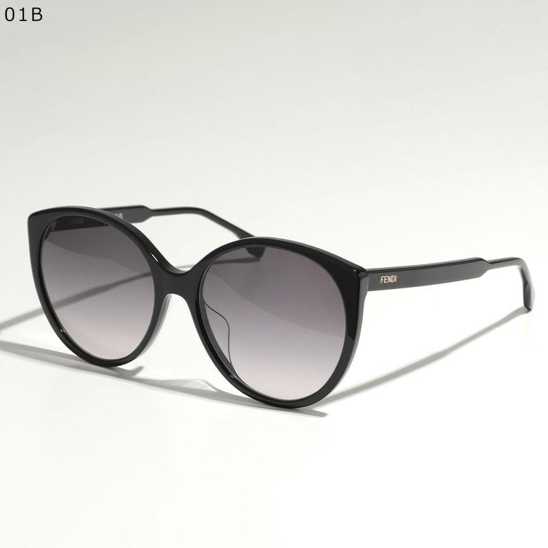 FENDI ラウンド型サングラス ブラック FENDI（フェンディ） サングラス FE40029U レディース ラウンド型