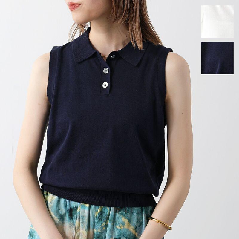セリーヌ！美品ノースリーブポロシャツ DEMYLEE（デミリー） ノースリーブ ニット AYANA TOP アヤナ トップ