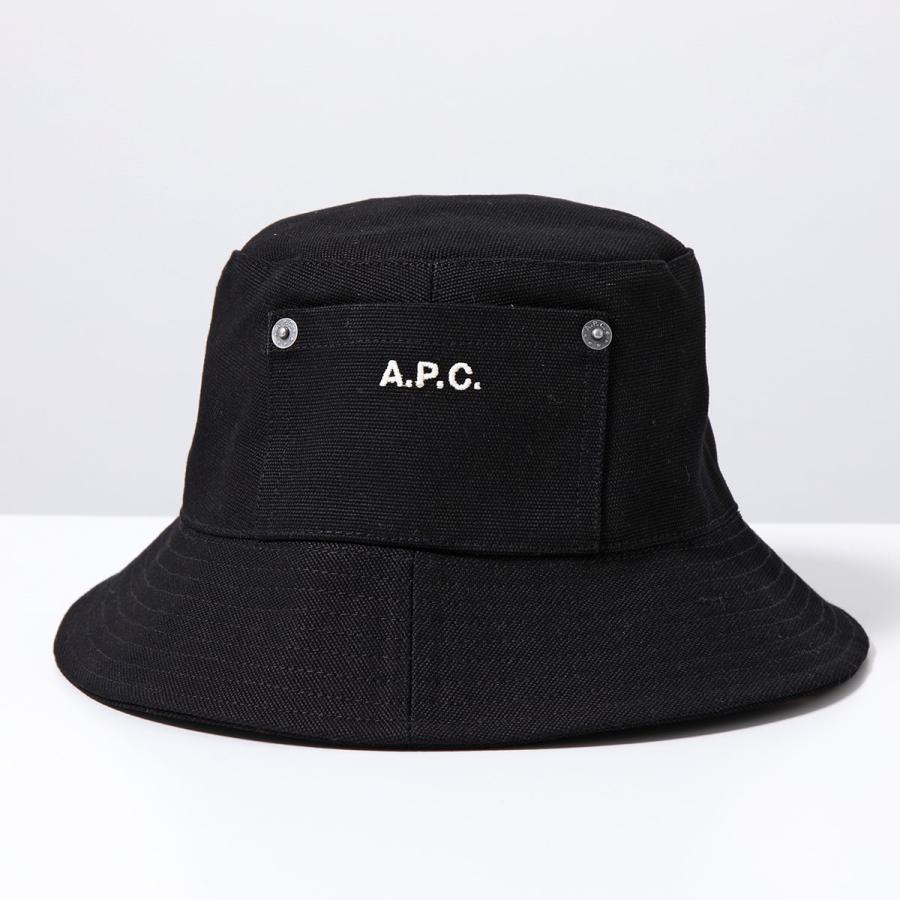 APC A.P.C. アーペーセー バケットハット THAIS COGYX M24125 メンズ コットン キャンバス ロゴ 刺繍 帽子 LZZ/NOIR｜s-musee｜05