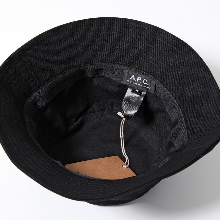 APC A.P.C. アーペーセー バケットハット THAIS COGYX M24125 メンズ コットン キャンバス ロゴ 刺繍 帽子 LZZ/NOIR｜s-musee｜07