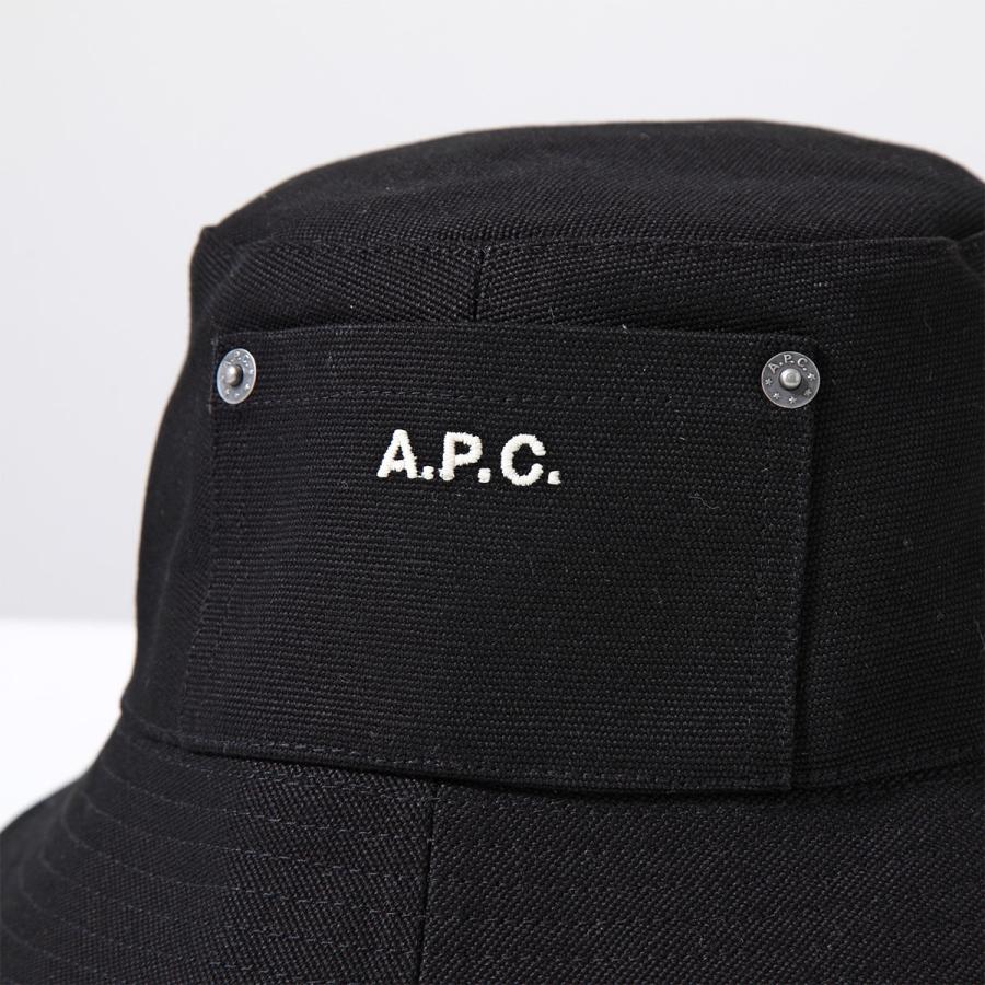 APC A.P.C. アーペーセー バケットハット THAIS COGYX M24125 メンズ コットン キャンバス ロゴ 刺繍 帽子 LZZ/NOIR｜s-musee｜08