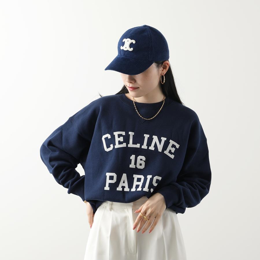 CELINE セリーヌ ベースボールキャップ 2AUT6013Y.07BF レディース トリオンフ 刺繍 コーデュロイ 帽子 ダークブルー｜s-musee｜03