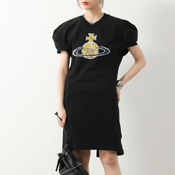 ヴィヴィアンウエストウッド黒 半袖 ワンピース フレアスカート