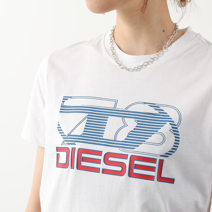 DIESEL ディーゼル Tシャツ T Diegor K74 A12502 0GRAI レディース Dロゴ 78 クルーネック スリムフィット カラー2色｜s-musee｜12