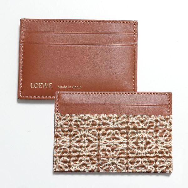 美品　ロエベ　カード ケース　アナグラム　リピート　ブラウン　レザー LOEWE（ロエベ） カードケース ANAGRAM PLAIN CARDHOLDER C604322X02