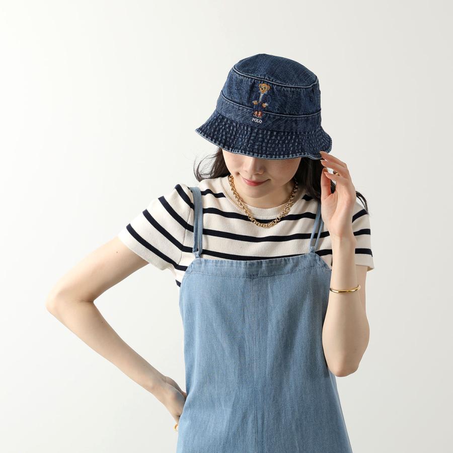 POLO Ralph Lauren ポロ ラルフローレン バケットハット BEAR BUCKET HAT 710935295 レディース ポロベア デニム 刺繍 ロゴ 帽子 001/BLUE｜s-musee｜03