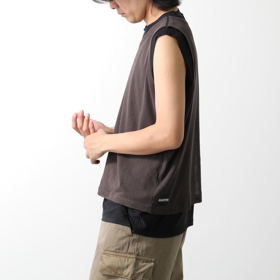 OUR LEGACY アワーレガシー タンクトップ REVERSIBLE GRAVITY TANK M2246RB メンズ ノースリーブ レイヤード メッシュ BLACK/ANTIQUE-CHOCOLATE｜s-musee｜04