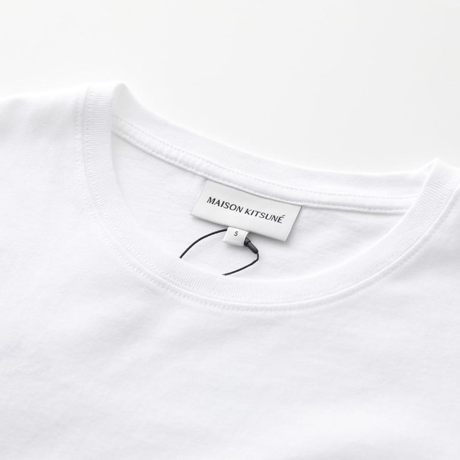 メゾンキツネ 18AW Tシャツ カットソー コットン ロゴ 刺繍 半袖 M 白 MAISON KITSUNE（メゾン キツネ） Tシャツ MW00119KJ0008 レディース