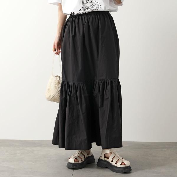 GANNI ガニー　ロングスカート GANNI（ガニー） ロングスカート Cotton Poplin Maxi Flounce Skirt