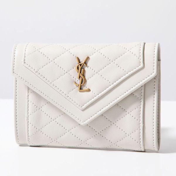  イヴ・サンローラン 刺繍入りカバー2点セット SAINT LAURENT サンローラン カードケース GABY SMALL ENVELOPE WALLET