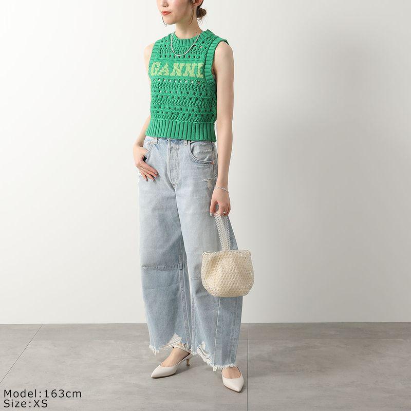 GANNI（ガニー） ニットベスト Cotton Rope Short Vest K2211 K2166
