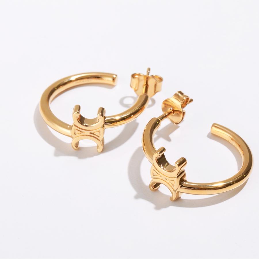 極美品✨　セリーヌ　ピアス　アシメントリック　ゴールド　1335 話題の新作！【CELINE】トリオンフ アシンメトリックフープ