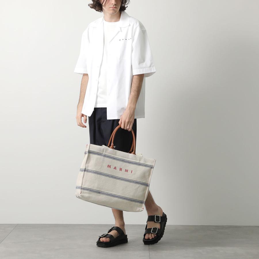 MARNI マルニ トートバッグ East/West ミディアム SHMQ0068A0 P6457 レディース キャンバス ストライプ ジャガードロゴハンドル 鞄 ZO706｜s-musee｜06