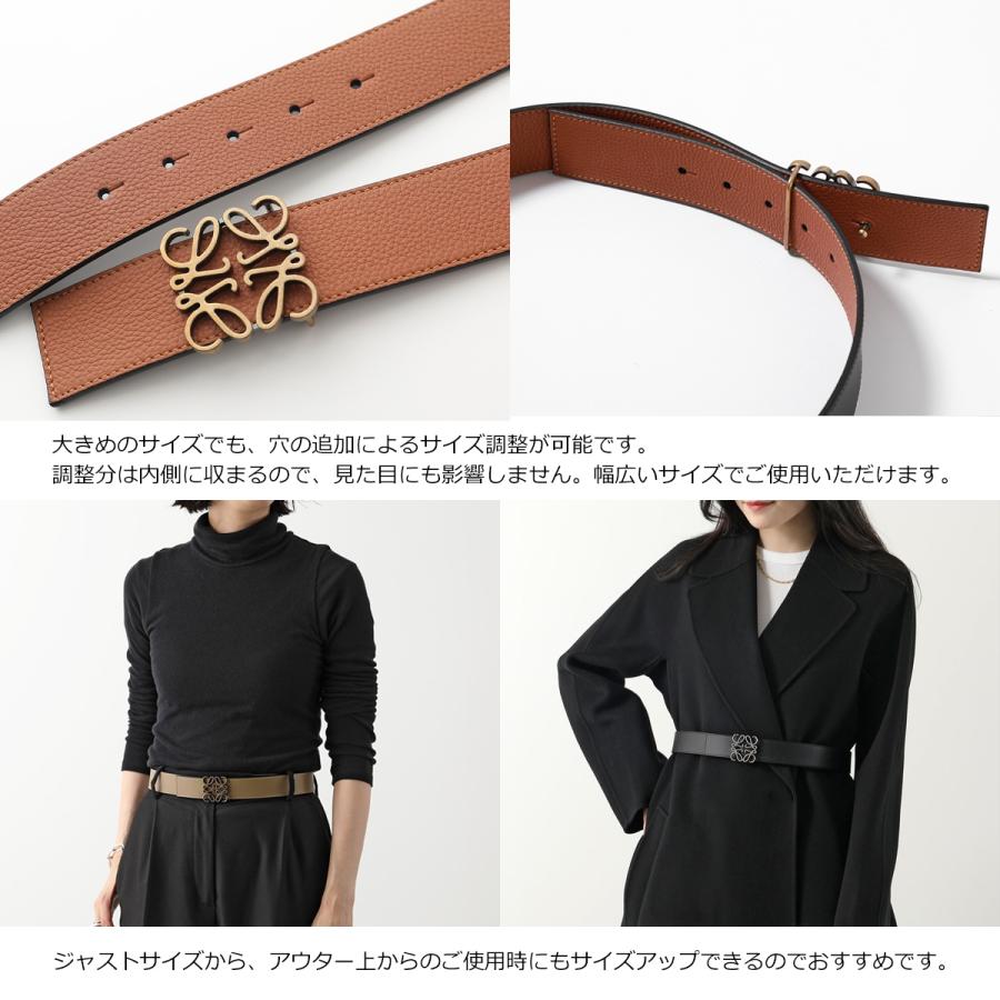 LOEWE ロエベ ベルト ANAGRAM BELT 515.01.010 E619238X12 レディース アナグラム リバーシブル レザー バックル カラー6色｜s-musee｜24