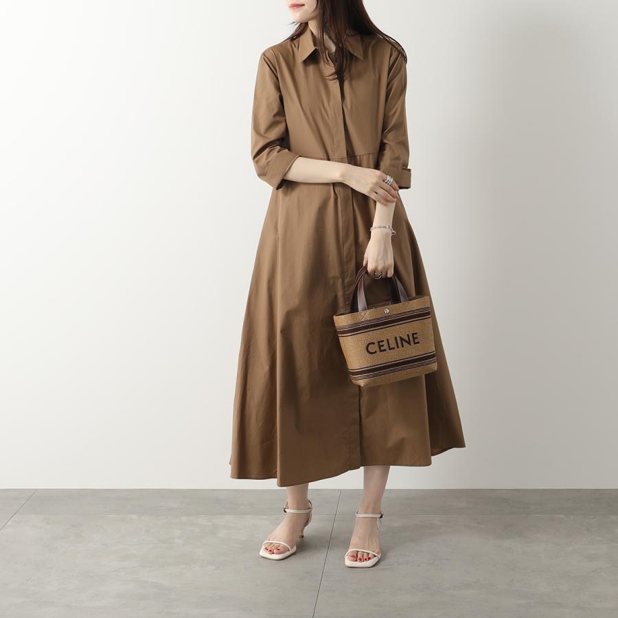 美品　CELINE ブラウン アイボリー バッグ 保存袋付き CELINE セリーヌ ブラゾン型押し エンボスレザー ミニボストン