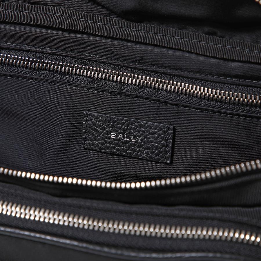 BALLY バリー ボディバッグ CODE BELT BAG MAS01W NY223 メンズ ベルトバッグ クロスボディ ナイロン ストライプ ロゴ 鞄 U901P/BLACK+PALLADIO｜s-musee｜07