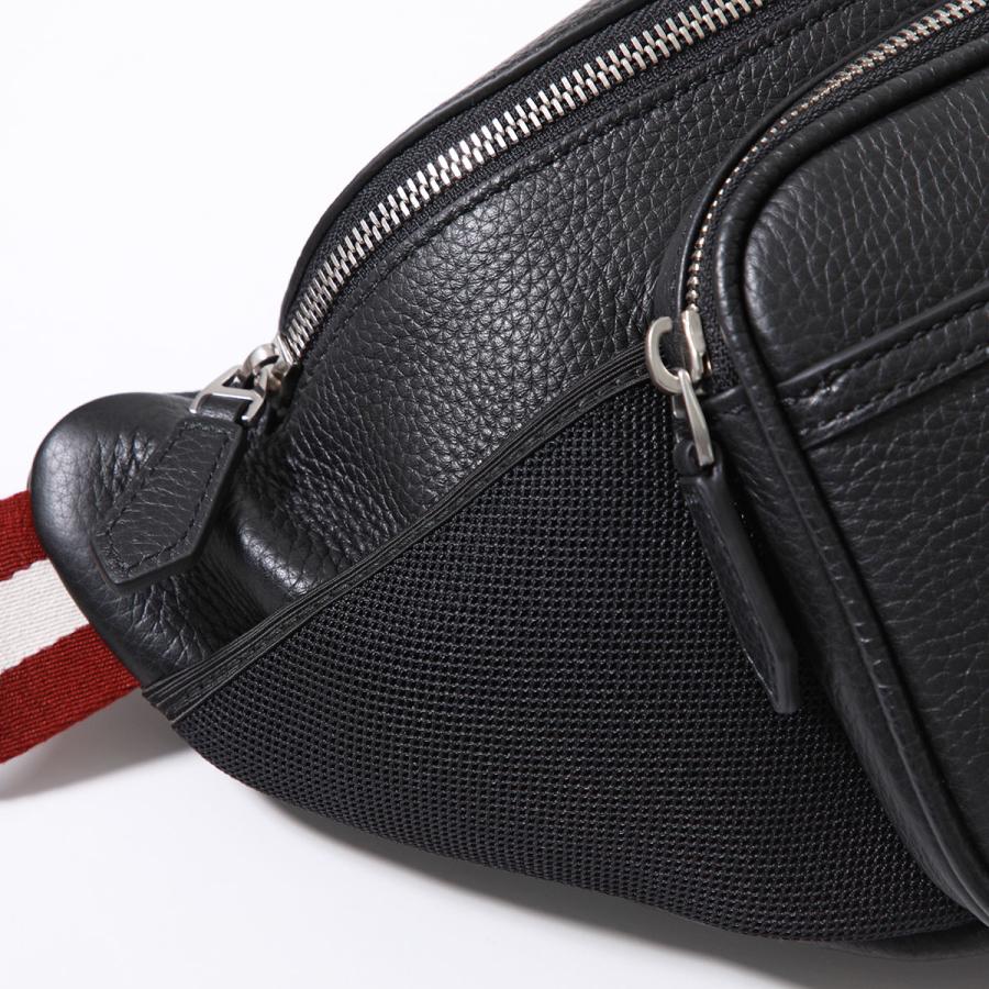 BALLY バリー ボディバッグ CODE BELT BAG MAS01W VT397 メンズ ベルトバッグ クロスボディ レザー ストライプ ロゴ 鞄 U901P/BLACK+PALLADIO｜s-musee｜10