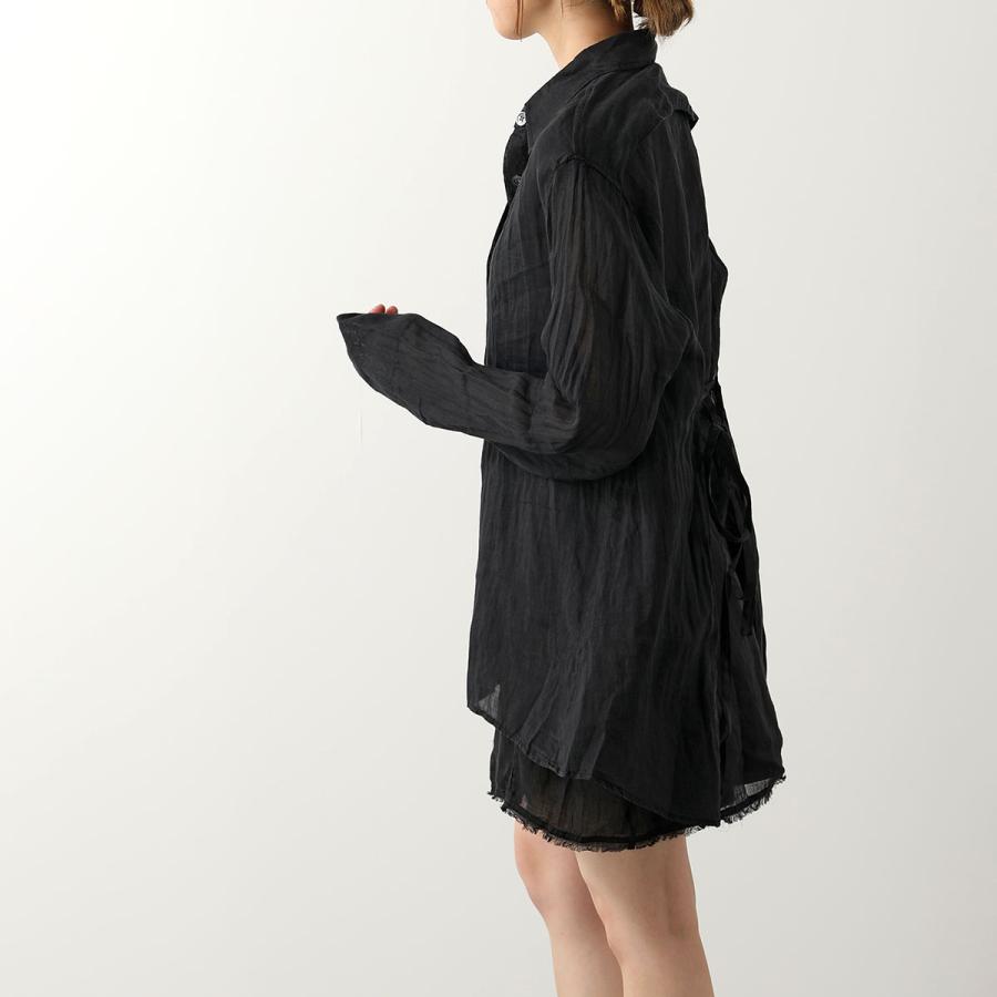 OUR LEGACY アワーレガシー シャツ BACKLESS LINER SHIRT W2232BLB レディース ブラウス 長袖 ラミー BLACK-GAUZE-RAMIE｜s-musee｜06