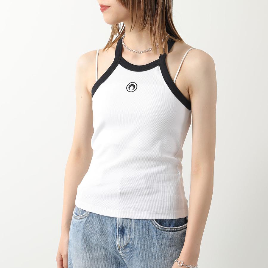 Marine Serre マリーン セル タンクトップ Organic Cotton Rib 2x2 Tank Top WTT011 CJER0011 レディース リブ 三日月 モチーフ ロゴ 刺繍 カラー2色｜s-musee｜08