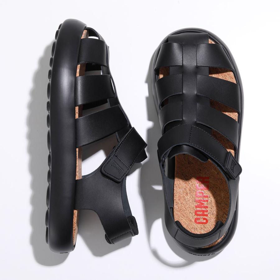 Camper Pelotas Flota Sandali Fisherman Uomo - Tomaia In Pelle, Suola Ammortizzata, Colore Nero