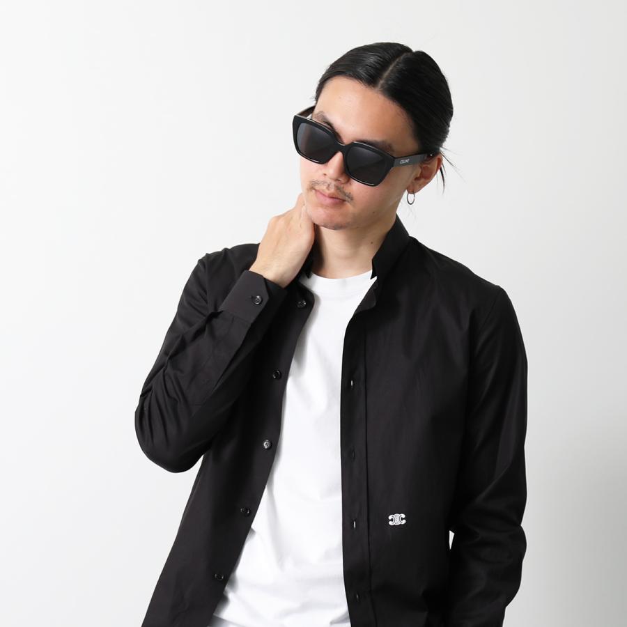 CELINE セリーヌ サングラス MONOCHROMES 03 モノクローム CL40198F 4S198CPLB メンズ ウェリントン型 メガネ 眼鏡 ロゴ セルフレーム アイウェア 01Aの画像