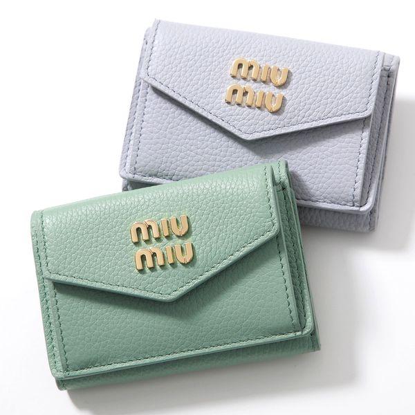 miu miu（ミュウミュウ） 三つ折り財布 5MH021 2DT7 レディース レザー
