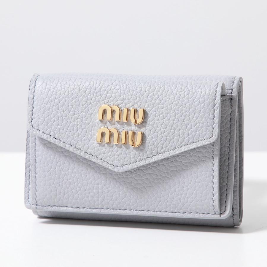 miu MIUMIU ミュウミュウ 三つ折り財布 5MH021 2DT7 レディース