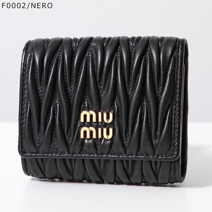 miu MIUMIU ミュウミュウ 三つ折り財布 MATELASSE マテラッセ miu MIUMIU ミュウミュウ 三つ折り財布 MATELASSE マテラッセ