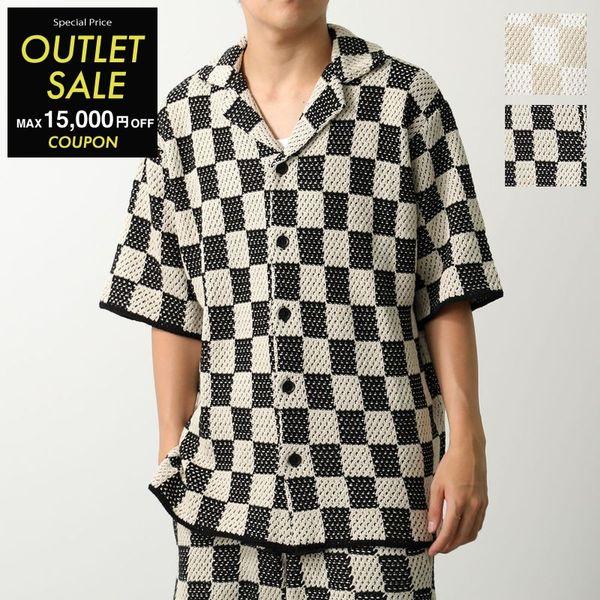 ASKYURSELF アスクユアセルフ シャツ CHECKERED CROCHET SHIRT メンズ