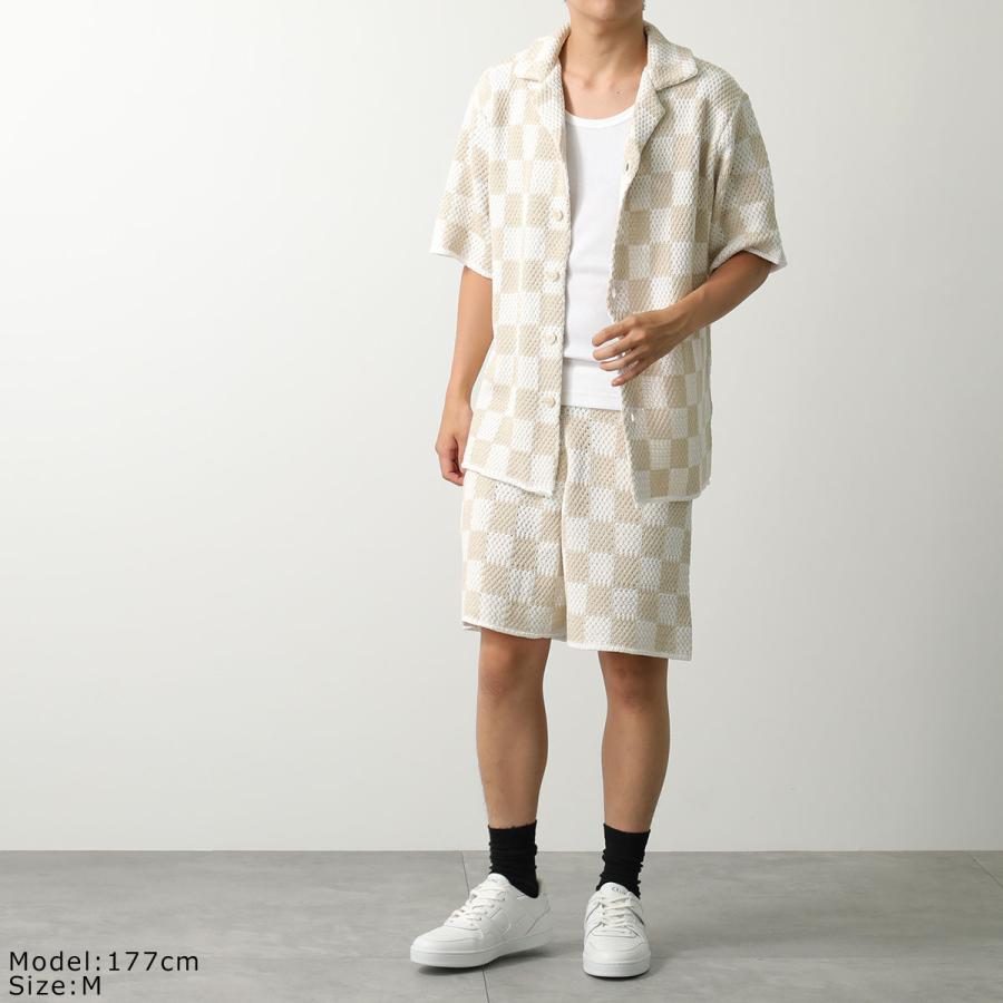 ASKYURSELF アスクユアセルフ シャツ CHECKERED CROCHET SHIRT メンズ