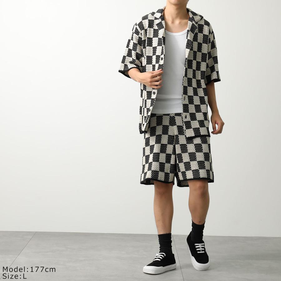 ASKYURSELF アスクユアセルフ シャツ CHECKERED CROCHET SHIRT メンズ