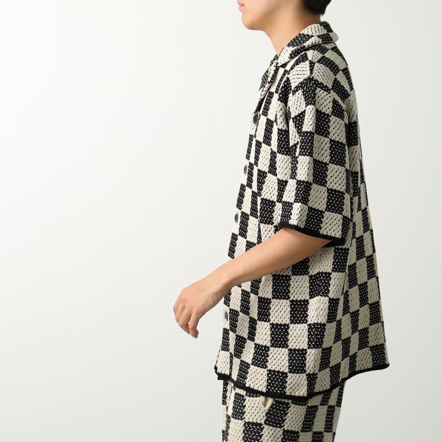 ASKYURSELF アスクユアセルフ シャツ CHECKERED CROCHET SHIRT メンズ
