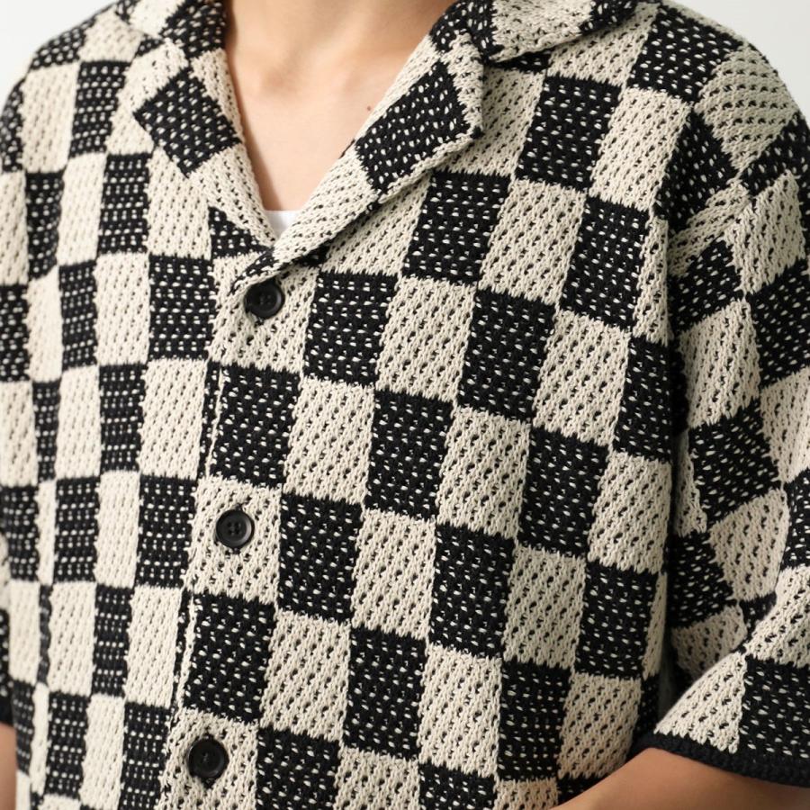 ASKYURSELF アスクユアセルフ シャツ CHECKERED CROCHET SHIRT メンズ