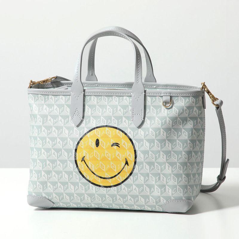 ✨美品✨アニヤハインドマーチ ハンドバッグ スマイリー パンチング 希少カラー ANYA HINDMARCH（アニヤ・ハインドマーチ） ハンドバッグ I am a
