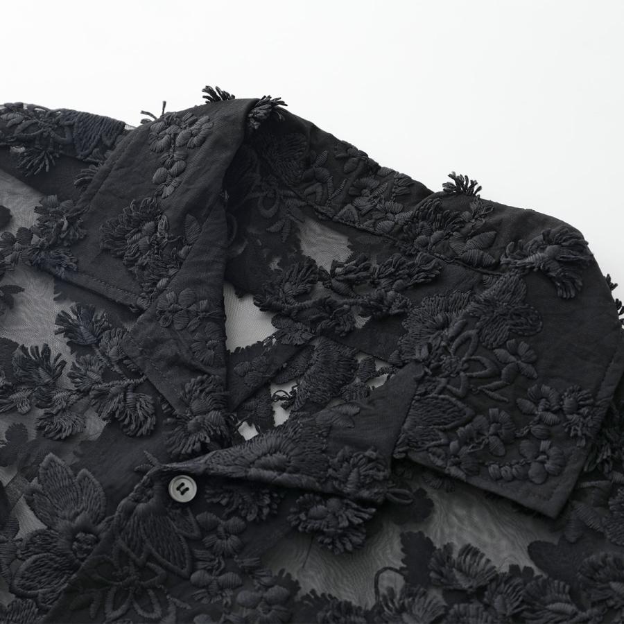 PROVOKE プロヴォーク 半袖 シャツ tulle lace big shirt PV-030052