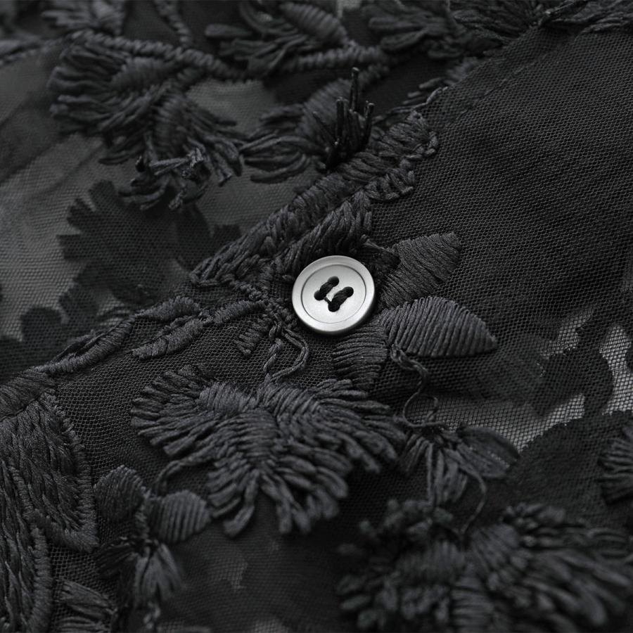 PROVOKE プロヴォーク 半袖 シャツ tulle lace big shirt PV