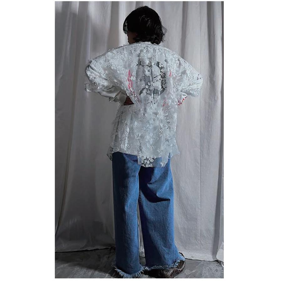 ● ゆーか PROVOKE プロヴォーク 半袖 シャツ tulle lace big shirt PV
