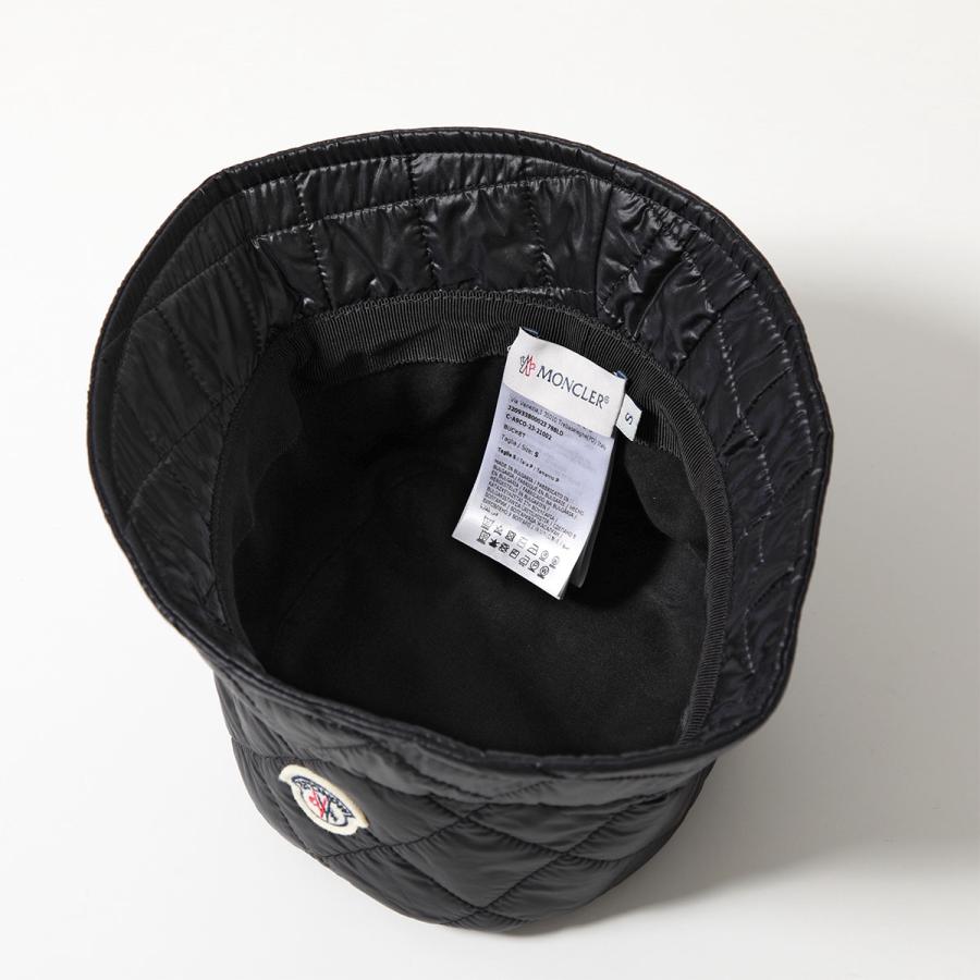 モンクレール 2023年モデル バケットハット ワッペン キルティング 黒 MONCLER（モンクレール） バケットハット 3B00023 788LD レディース