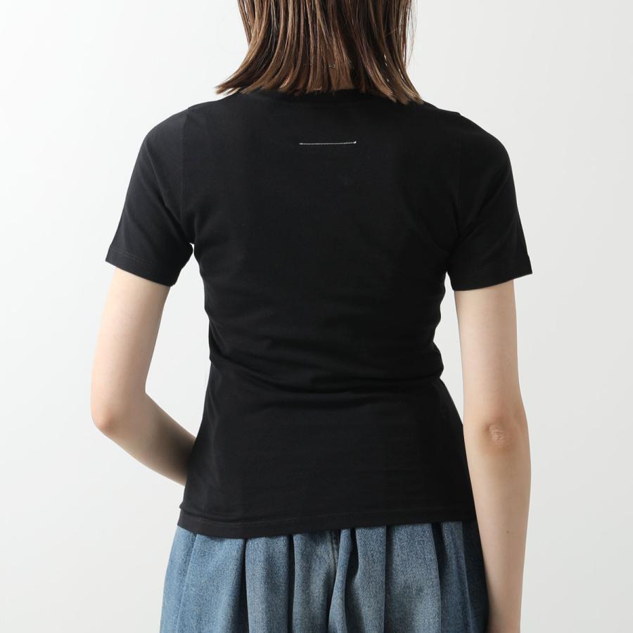 【レザレクション】美品 インナーシャツ ロゴ ブラック Mサイズ レディース reca（レカ） 前後ロゴ五分袖オーバーサイズTシャツ レディース ロゴT