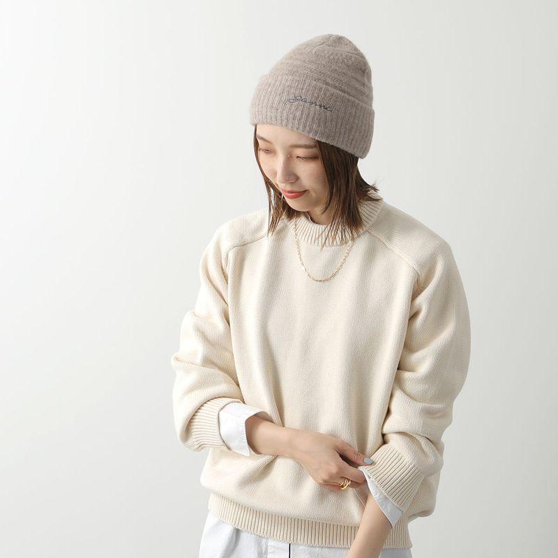 ガニー　GANNI ニット帽　ビーニー　アイボリー　白 GANNI（ガニー） ニット帽 Soft Wool Beanie A6061 A6062 A6063 5840