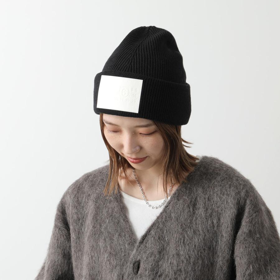 MM6 Maison Margiela ニット帽 黒・白 MM6 エムエムシックス メゾンマルジェラ Maison Margiela ニット帽