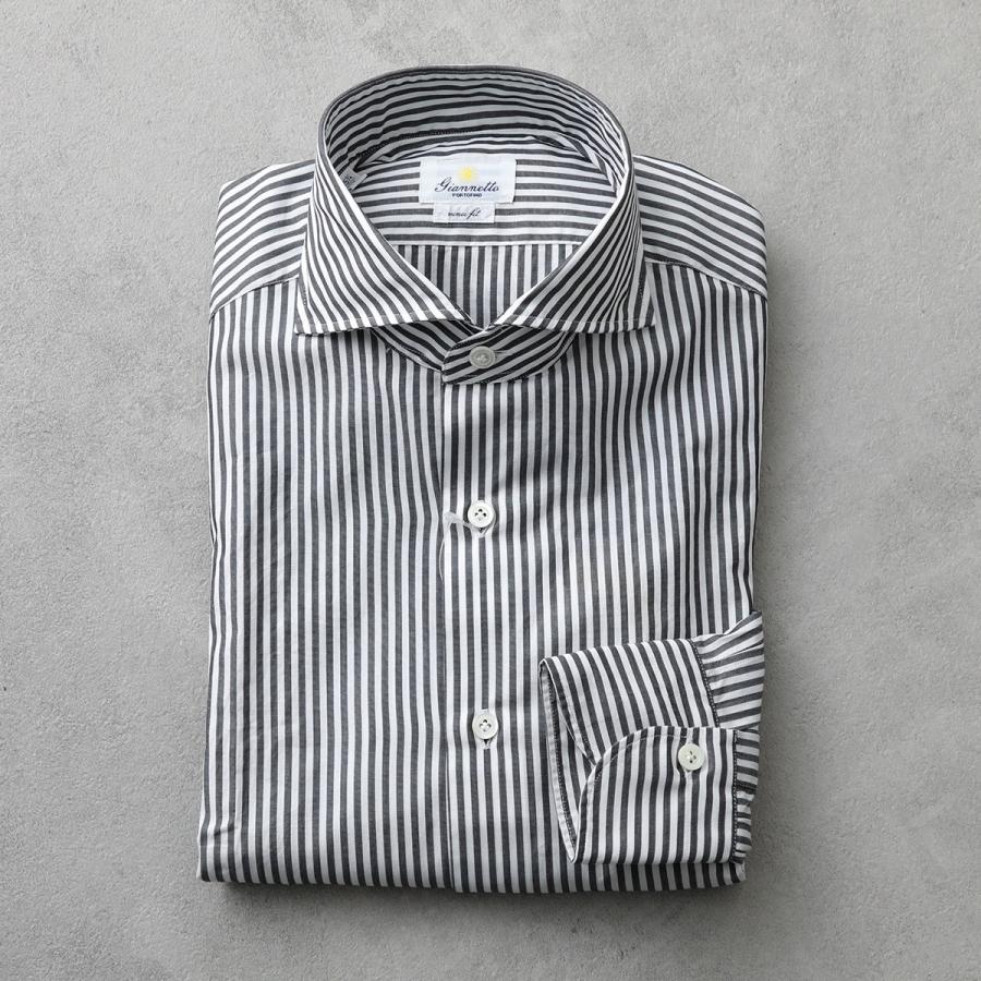 美品✨GIANNETTO カッタウェイ シャツ VINCI FIT イタリア GIANNETTO（ジャンネット） シャツ VINCI FIT ヴィンチフィット AC262
