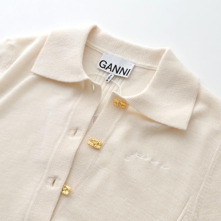 GANNI（ガニー） ポロニット Mini Ribbed Merino Polo K2322 K2323