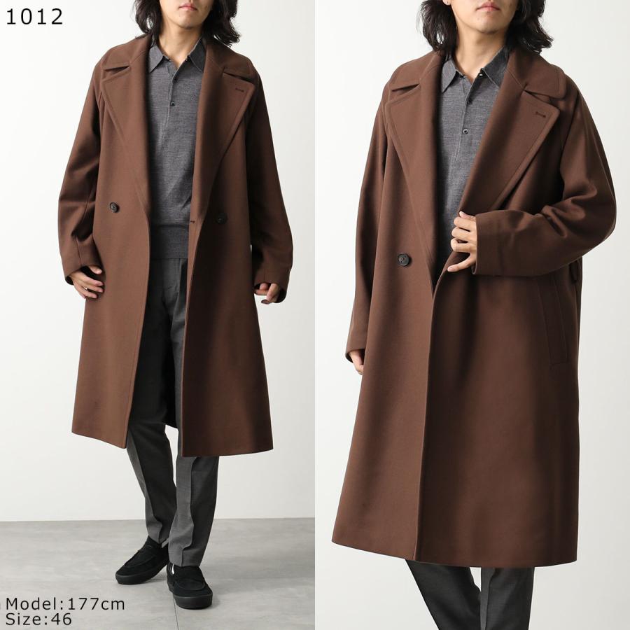 hevo イーヴォ　ブラウン　マスタード　ダブルブレスト チェスターコート hevo イーヴォ ブラウン マスタード ダブルブレスト チェスター