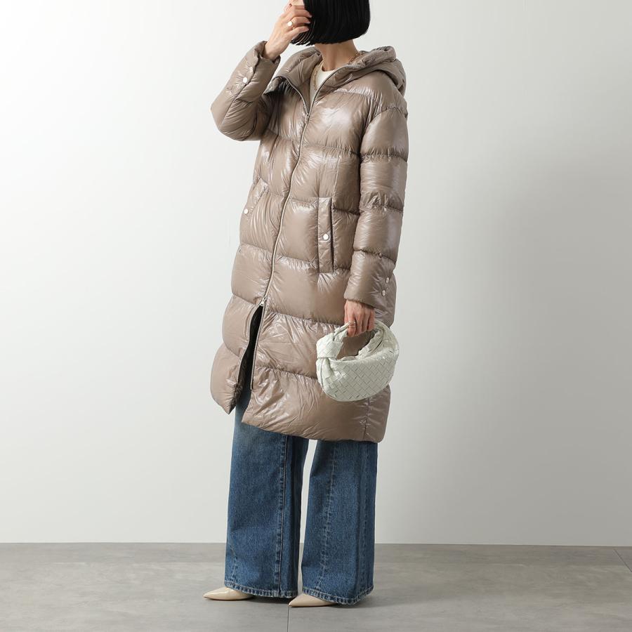 HERNO★ファー付きロングダウンジャケット 紫 未使用に近い] 紫 ファー付きクロップダウンジャケット [美品